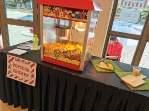 Pre cook popcorn chicken station 1