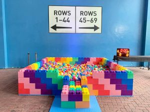 3m by 3m Rainbow Ball Pit Rental 1