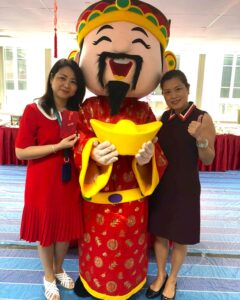 Cai shen ye mascot for CNY 1