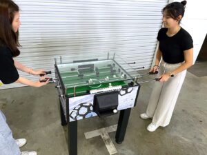 Glass top foosball table 1