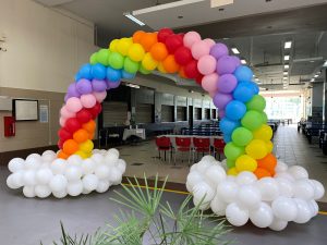 Rainbow Balloon Arch with Cloud Cluster 1