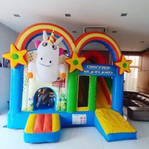 unicorns and rainbows bouncy castle 1