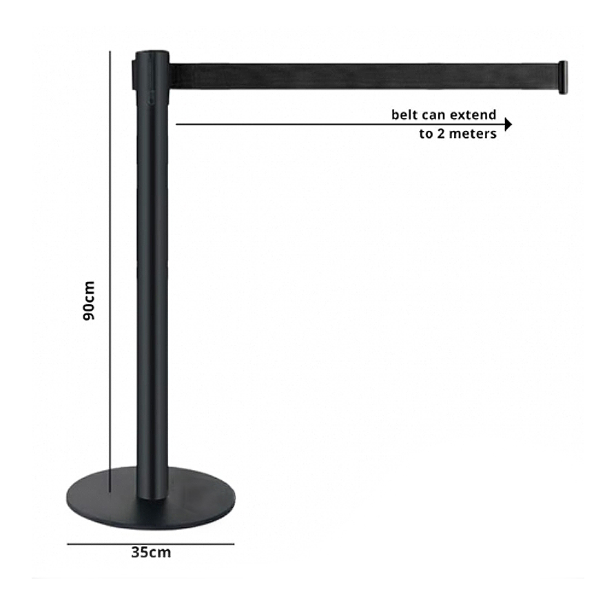 Queue Pole Black Size