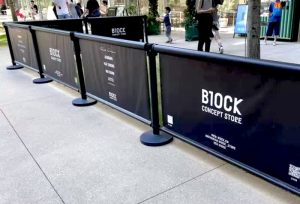 Queue Pole Rental with Advertisement Display Singapore 1
