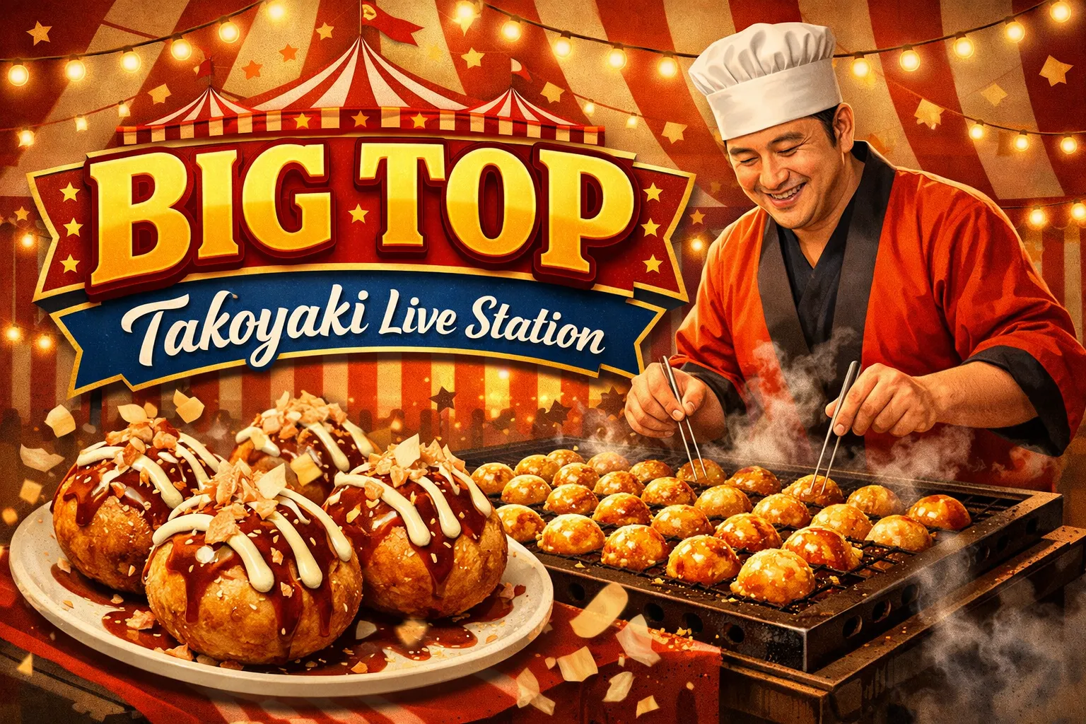 takoyaki live food station