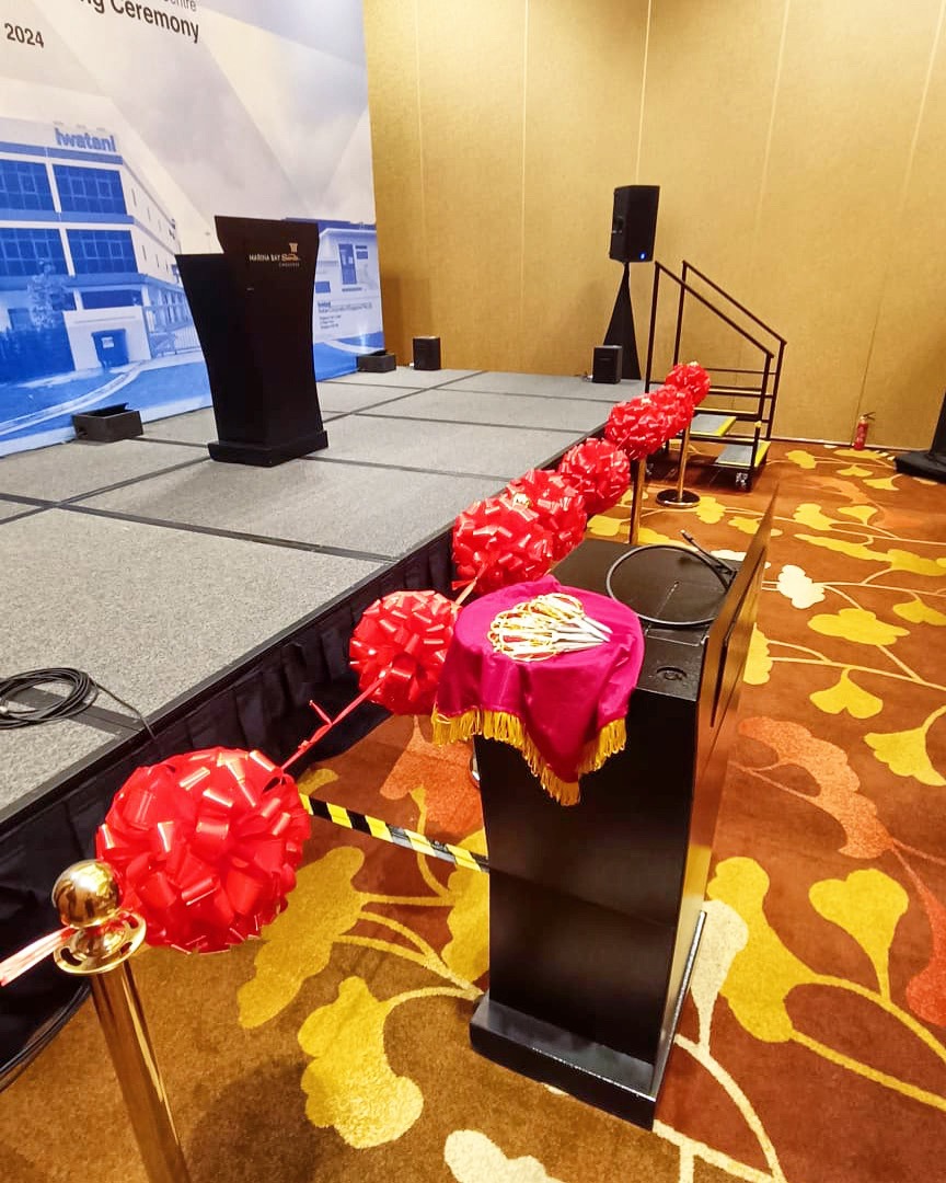 Ribbon cutting ceremony launch mechanism rental Singapore