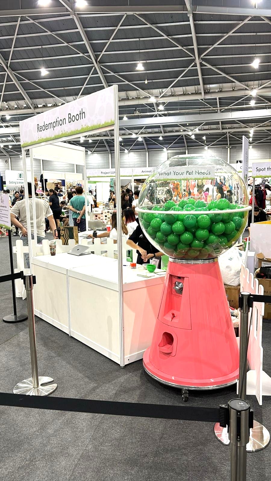 Giant gashapon capsule machine redemption booth for Lucky Draw Singapore