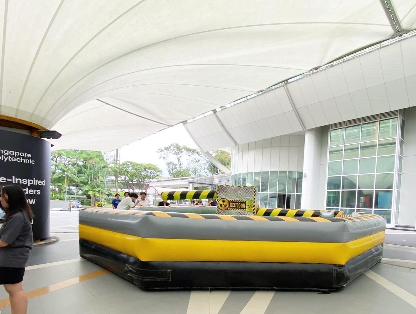 Meltdown inflatable carnival game rental at Singapore polytechnic event