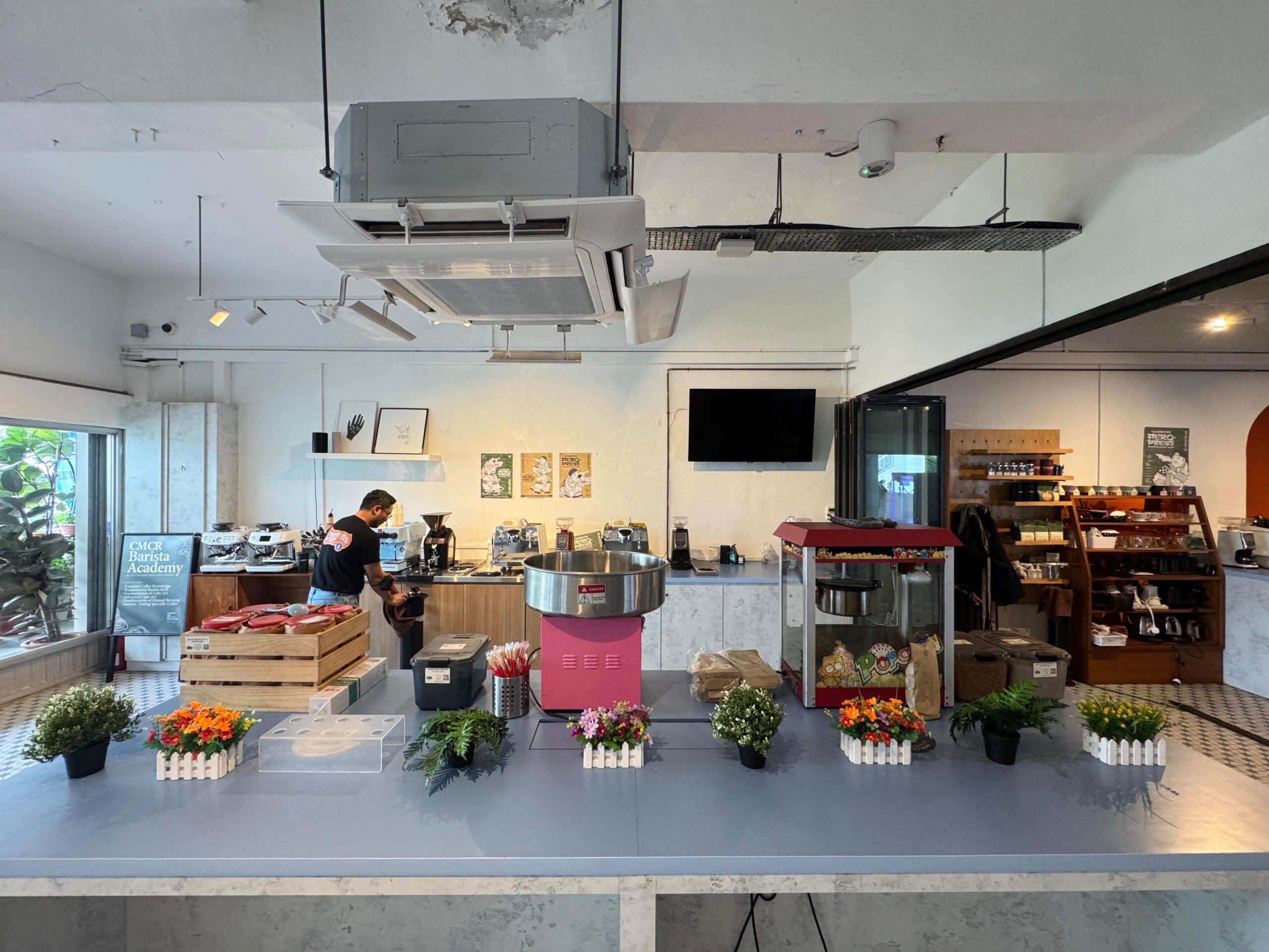 Cotton candy and popcorn live food station rental for events in Singapore