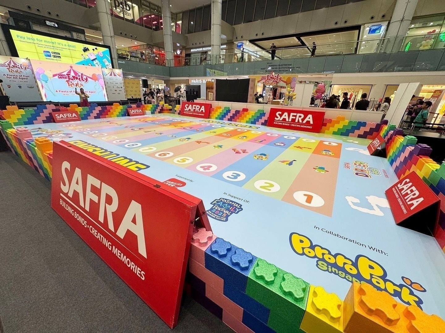 Giant board game station at a SAFRA family fiesta carnival rental Singapore