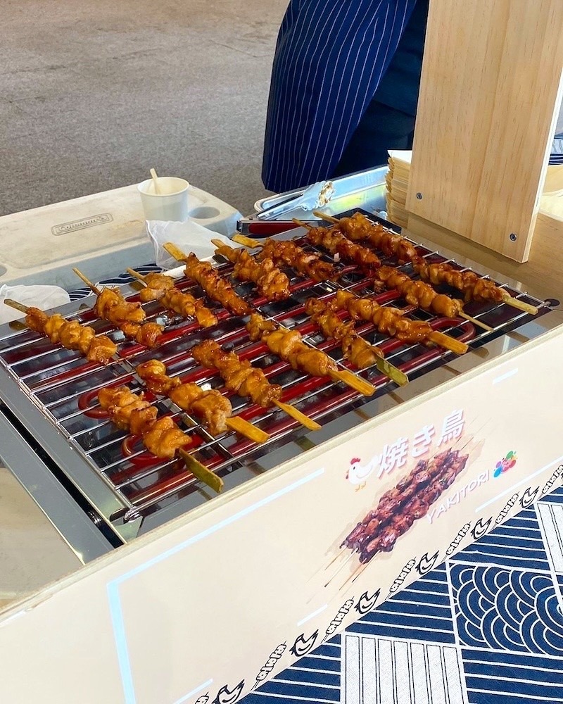 Yakitori live food station for event catering and roadshow in Singapore