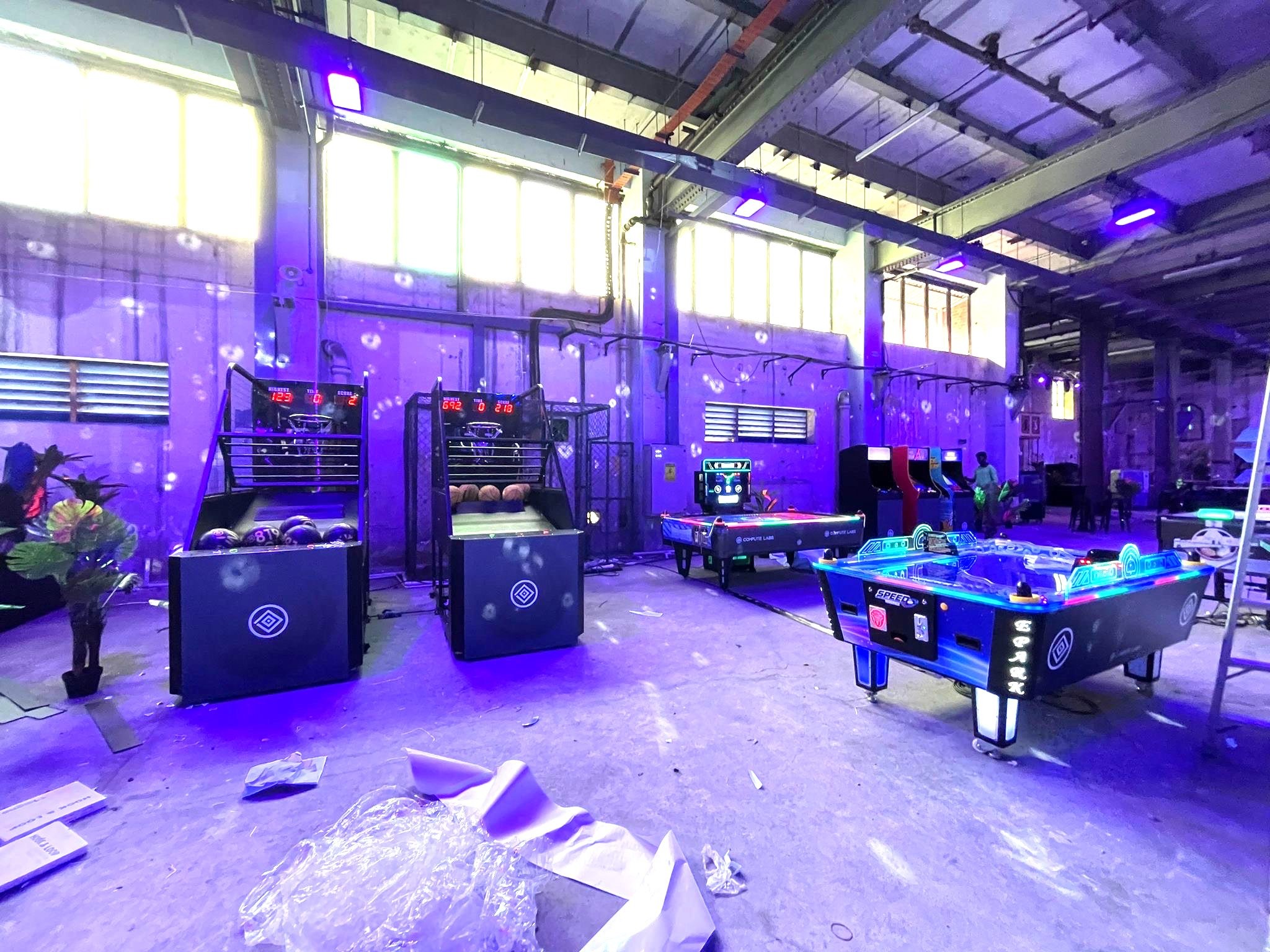Arcade Games Singapore: Top Rentals for Your 2026 Event 7 Basketball and air hockey arcade machine rental at warehouse event Singapore