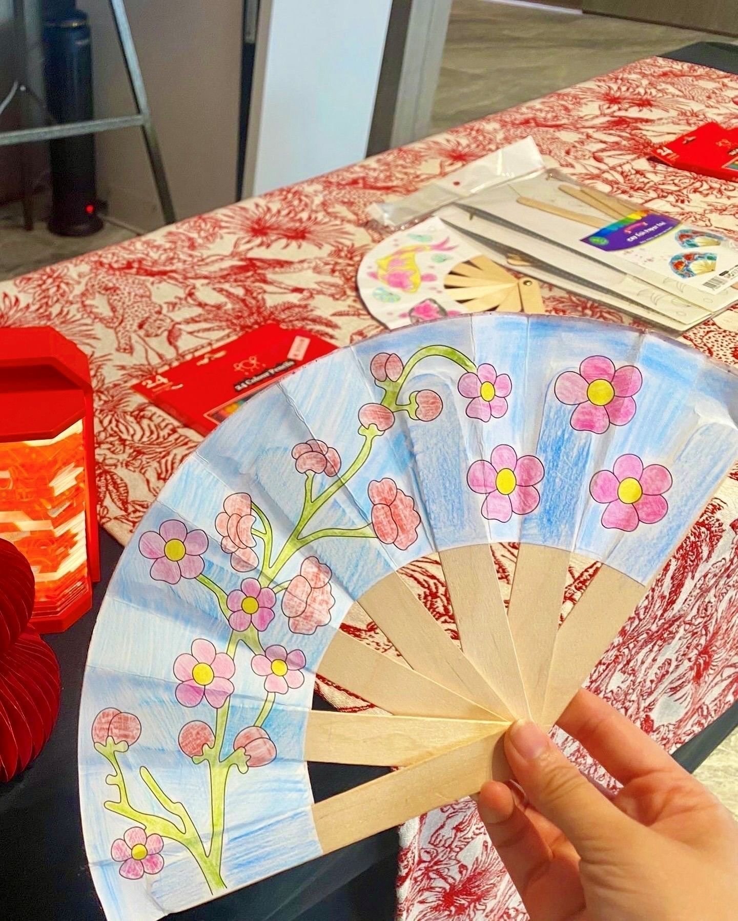 Chinese New Year fan painting fringe activity in Singapore