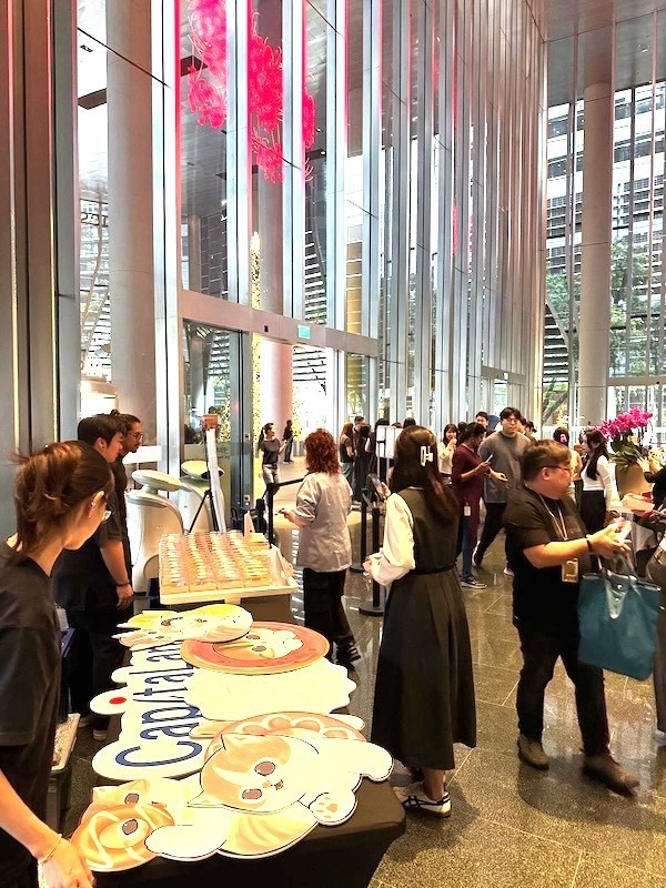 10 Live Food Stations in Singapore That Wow Every Guest 4 Corporate lobby live food station at CapitaLand event in Singapore