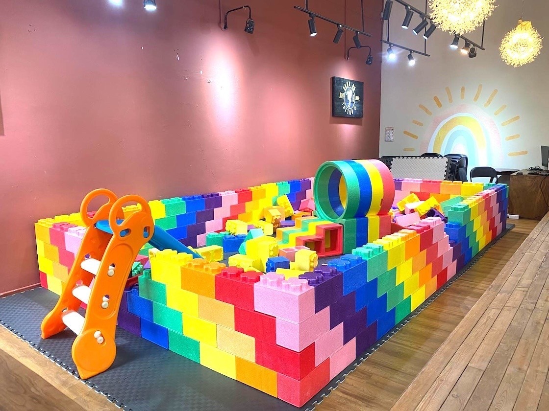 Giant Lego block play pit kids fringe activity rental in Singapore