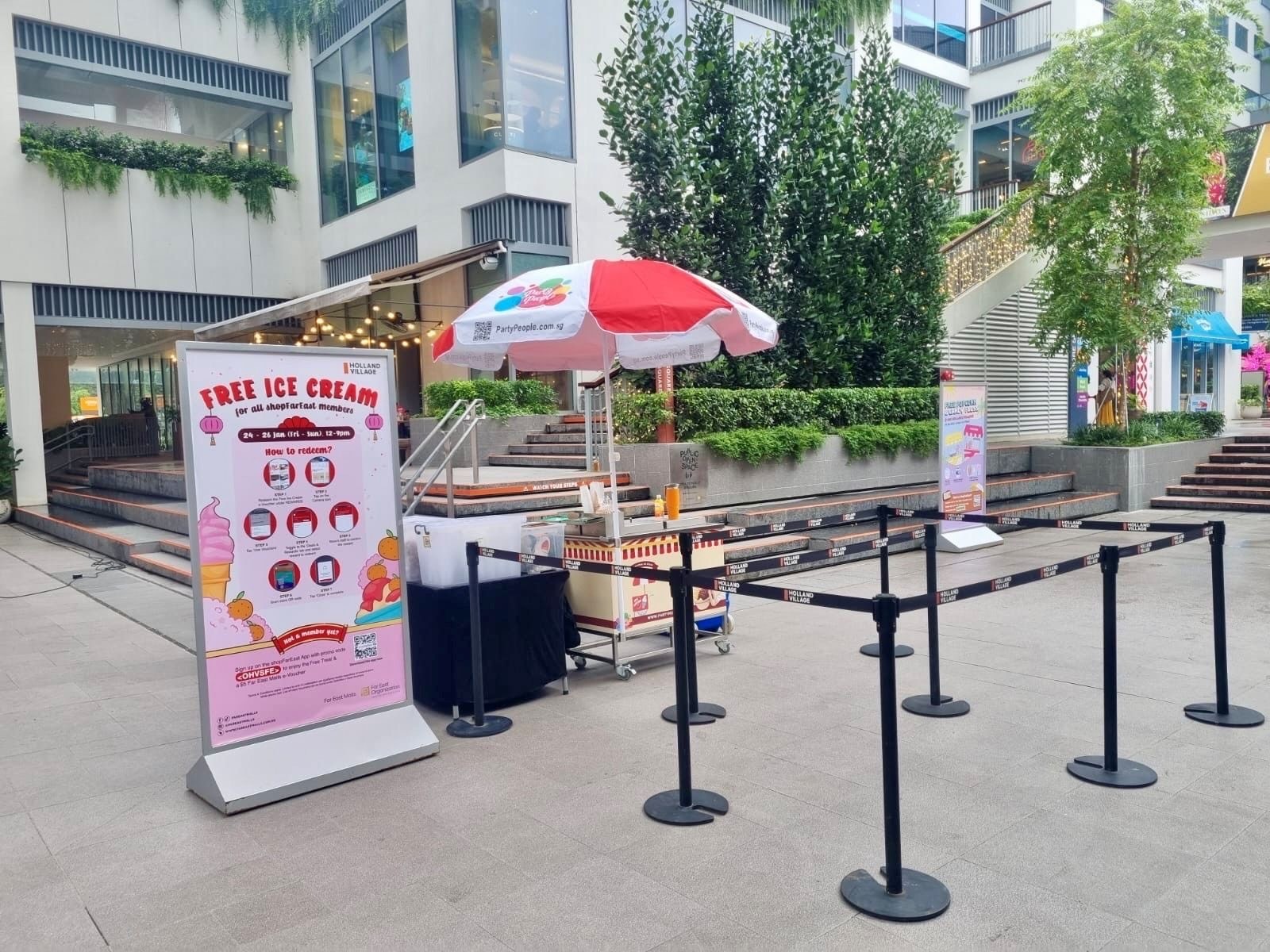 10 Live Food Stations in Singapore That Wow Every Guest 8 Live ice cream cart station at mall event in Singapore