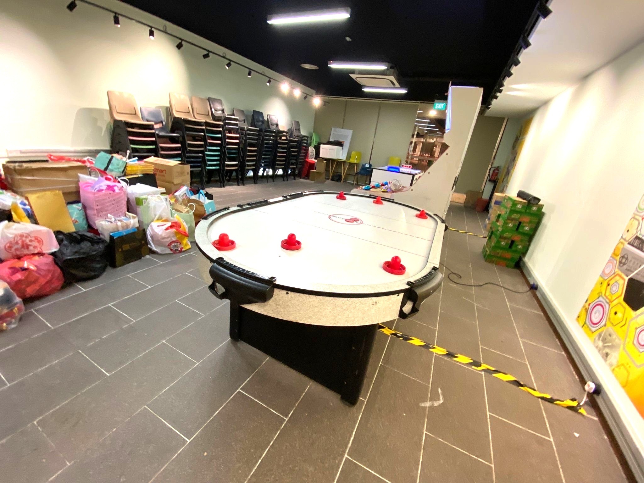 Multiplayer air hockey table rental for an indoor event in Singapore