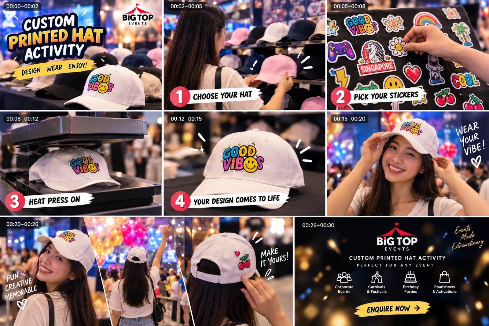 Customised Printed Hat Fringe Activity 1 customised printed hat station Singapore