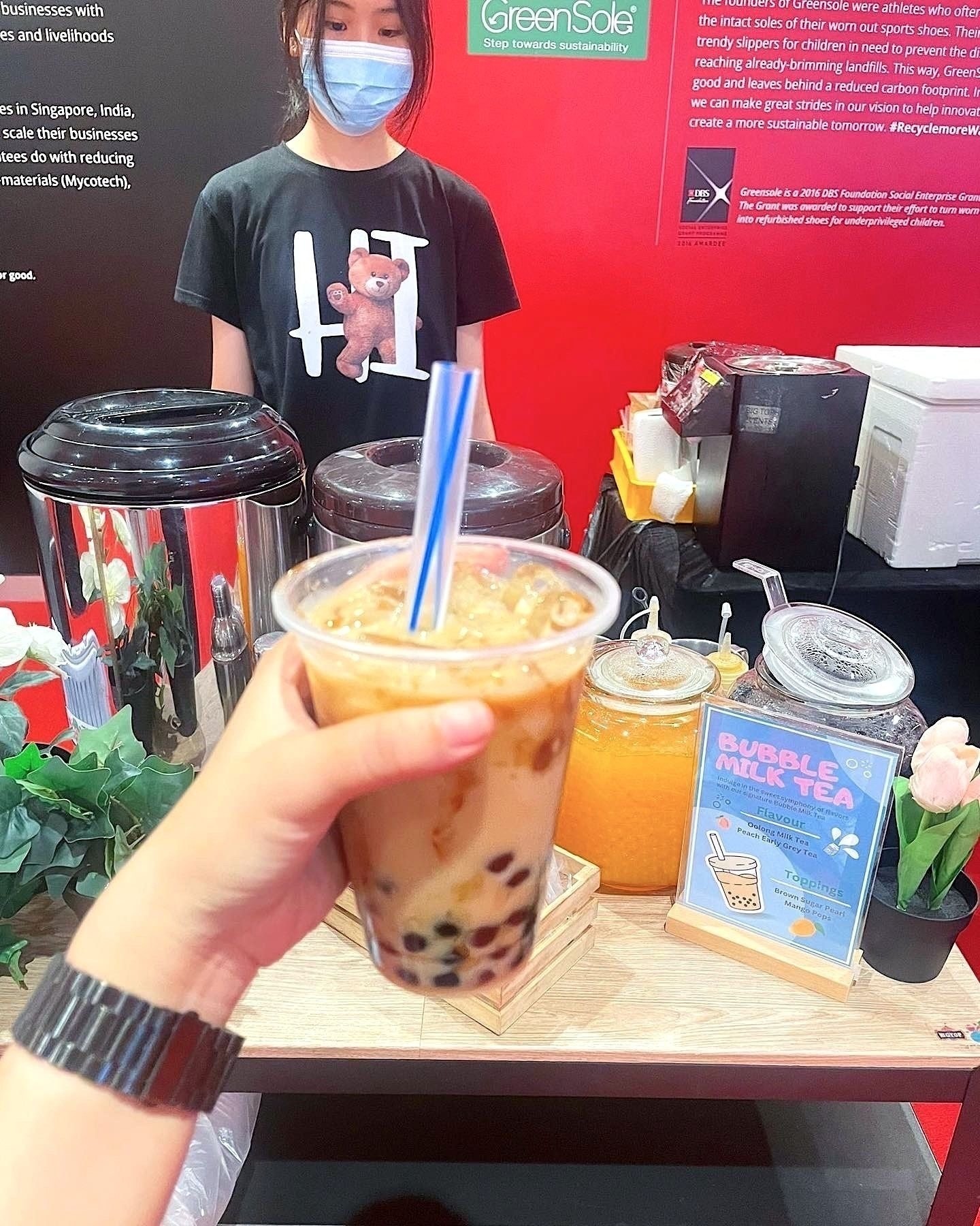 Bubble milk tea live food station Singapore event