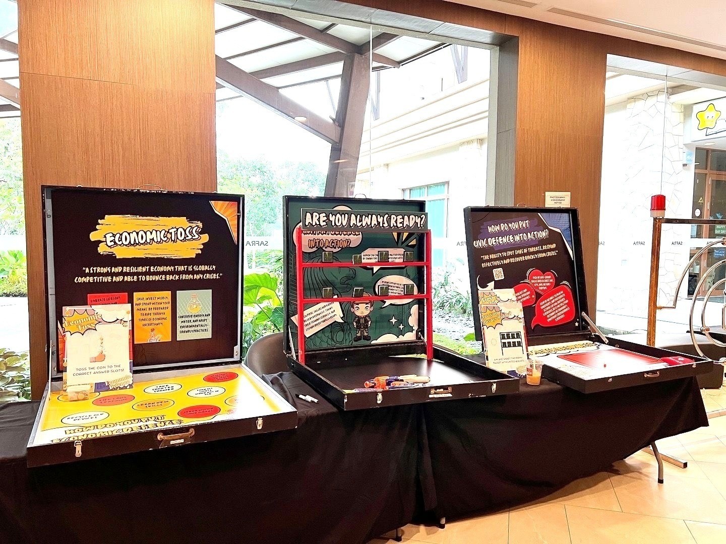 Custom themed carnival game booths for corporate event rental in Singapore