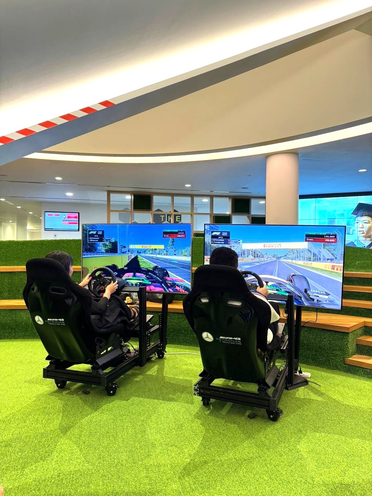 F1 Racing Simulator Rental Amg Dual Setup Corporate Event Singapore