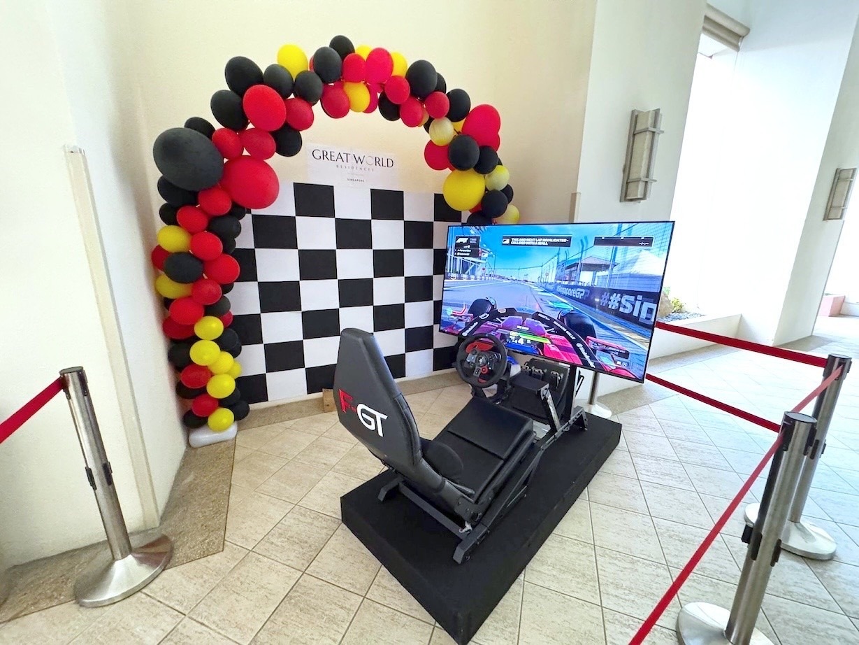 F1 Racing Simulator Rental Balloon Arch Corporate Event Singapore 2