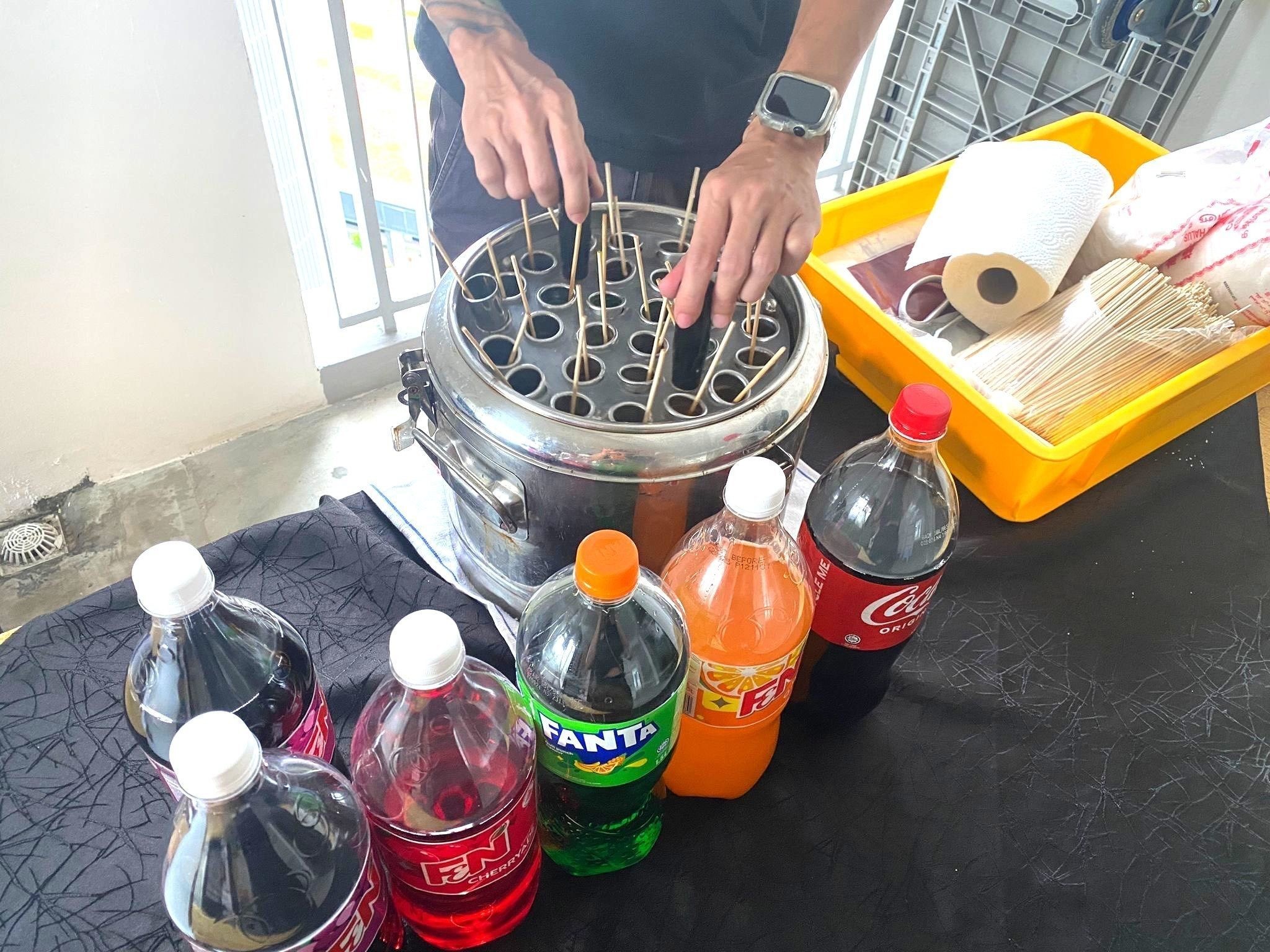 Ice ball maker live food station rental Singapore