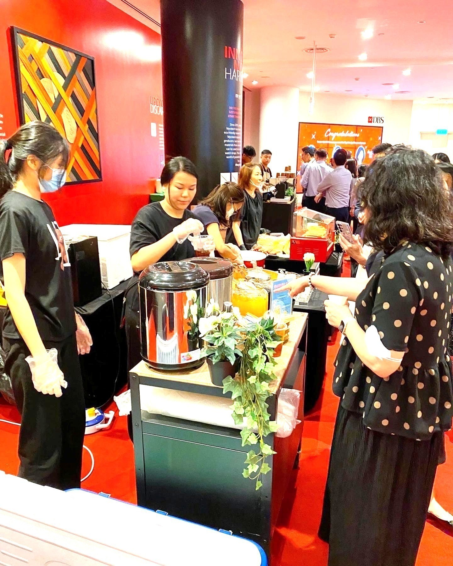 Live food station beverage counter corporate event Singapore