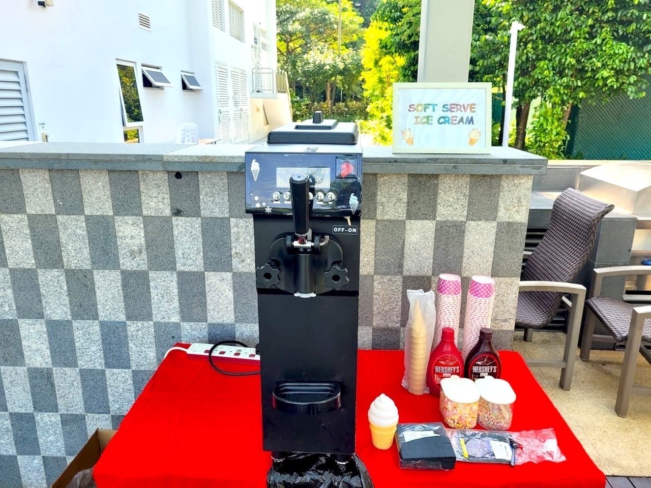 Soft serve ice cream machine rental live food station Singapore