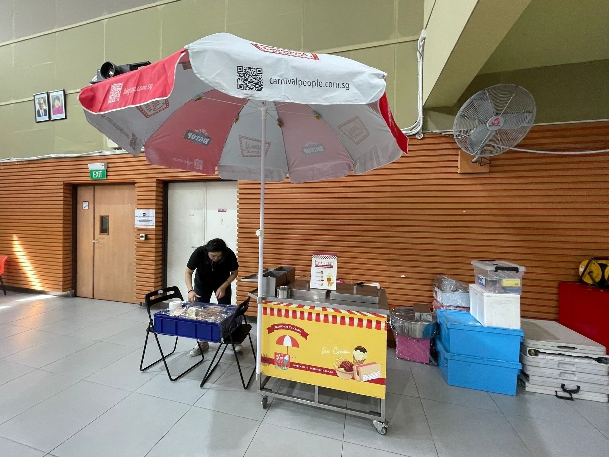 Traditional ice cream cart live food station Singapore event