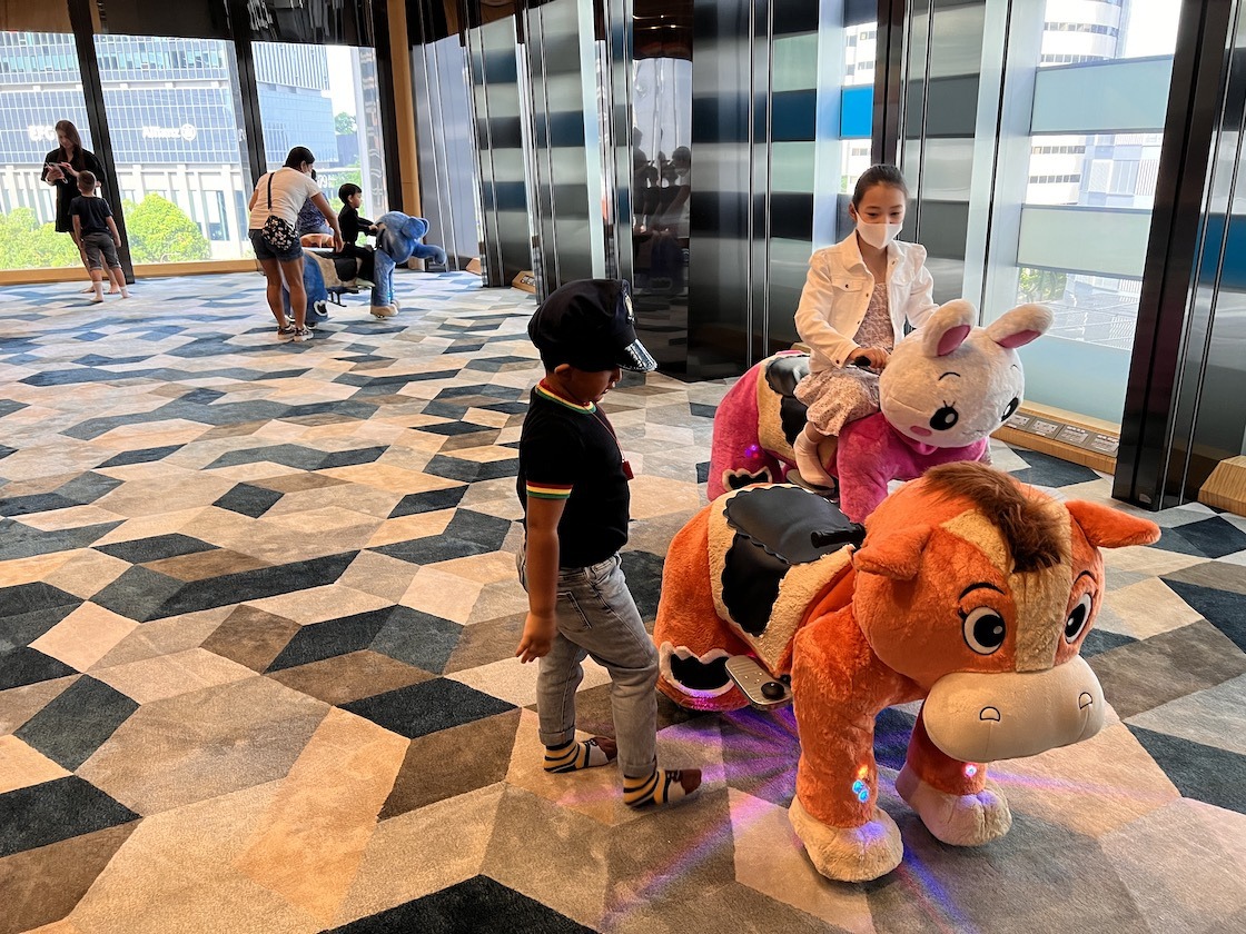 Carnival Rides for a Family Day: Trains, Animal Rides and Go-Karts 6 Children and plush animal rides inside a function venue